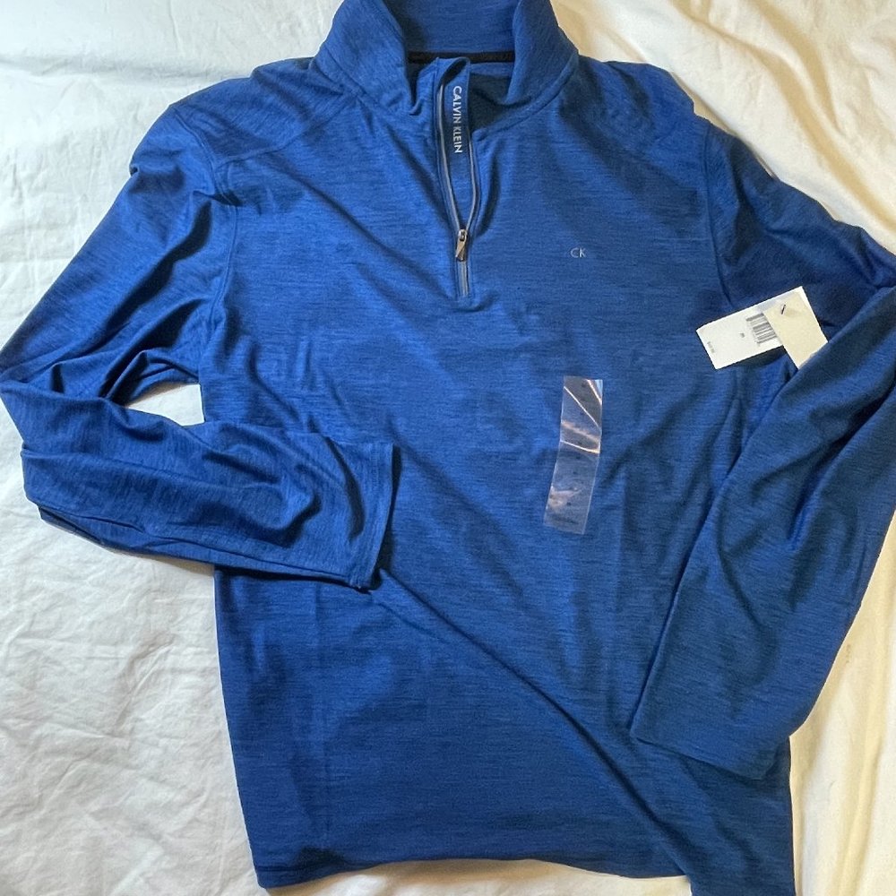 NEW CalvinKlein Blue Quarterzip - size M